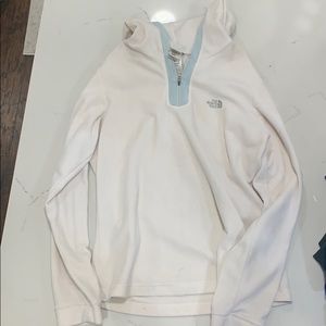 The North Face white quarter zip hoodie